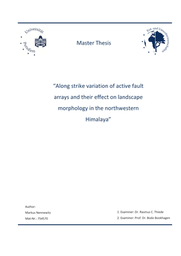 Master Thesis “Along Strike Variation of Active Fault Arrays and Their Effect