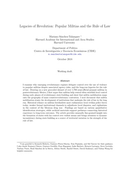 Legacies of Revolution: Popular Militias and the Rule of Law