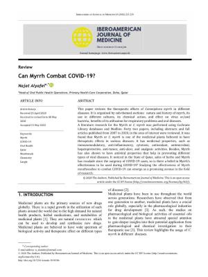 Can Myrrh Combat COVID-19?