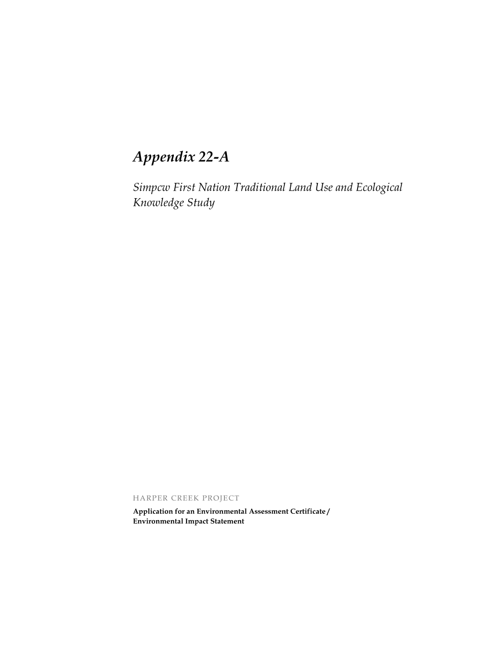 Appendix 22-A