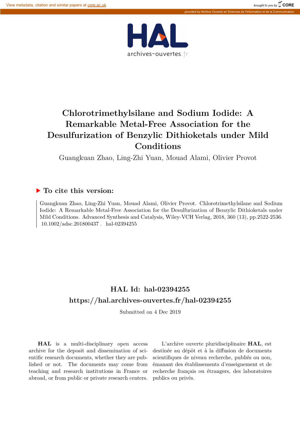 Chlorotrimethylsilane and Sodium Iodide