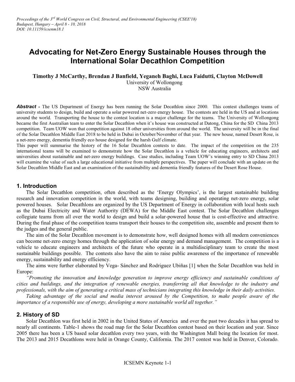 Advocating for Net-Zero Energy Sustainable Houses Through the International Solar Decathlon Competition