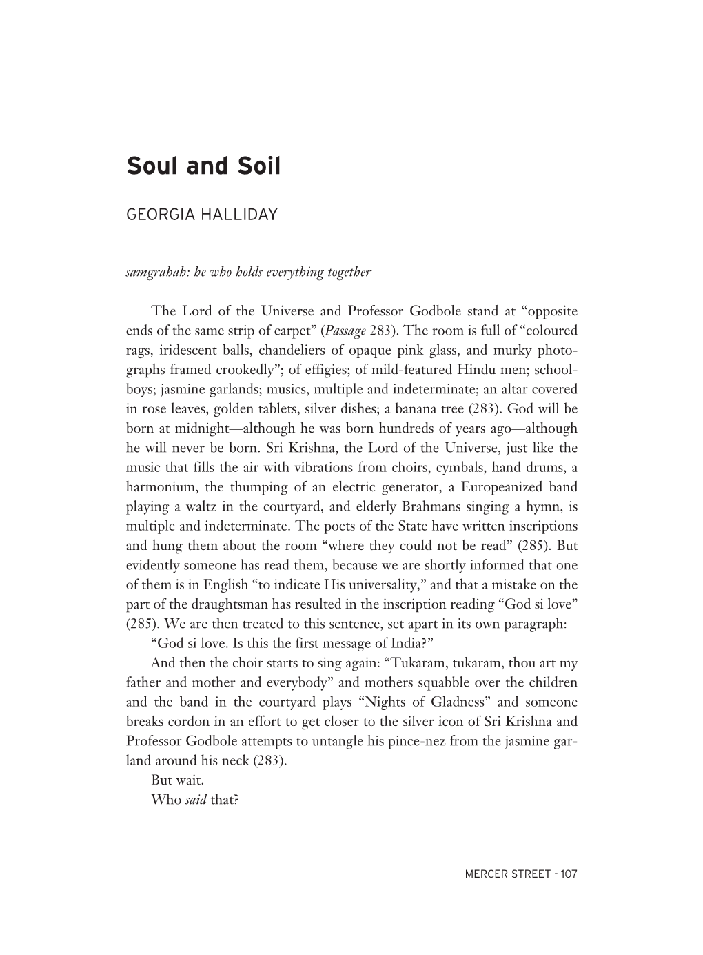 Soul and Soil