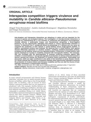 Interspecies Competition Triggers Virulence and Mutability in Candida Albicans–Pseudomonas Aeruginosa Mixed Biofilms