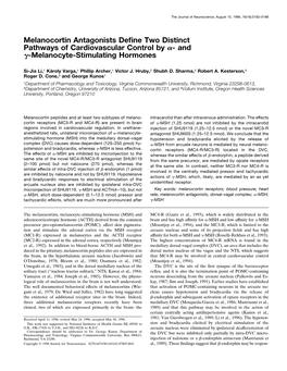 Melanocyte-Stimulating Hormones