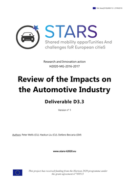 2.3 Car Sharing and End of Life Vehicles