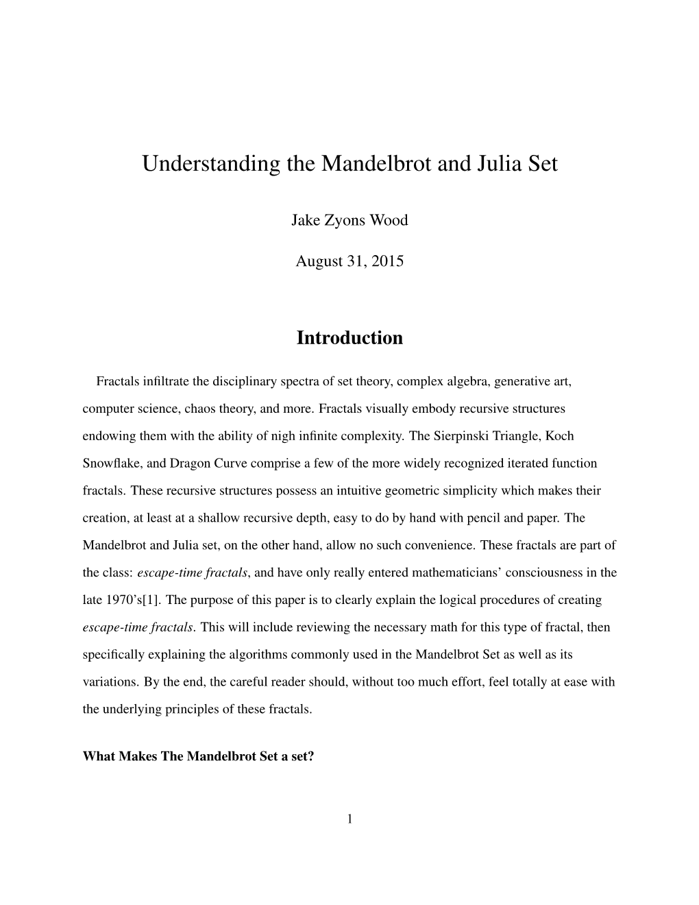 Understanding the Mandelbrot and Julia Set - DocsLib