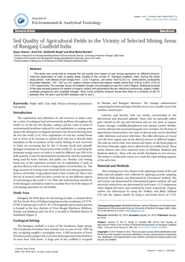 Soil Quality of Agricultural Fields in the Vicinity of Mining Areas Of