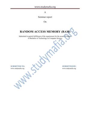 Random Access Memory (Ram)