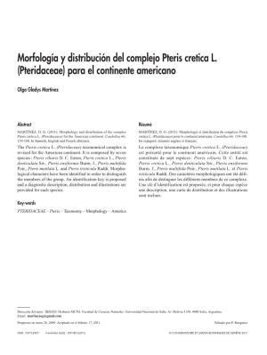 Morfología Y Distribución Del Complejo Pteris Cretica L
