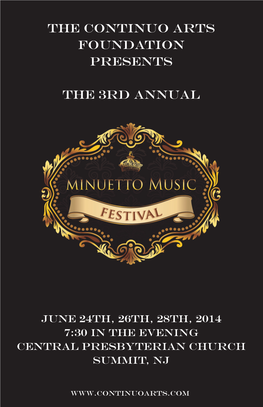 The Continuo Arts Foundation Presents the 3Rd Annual