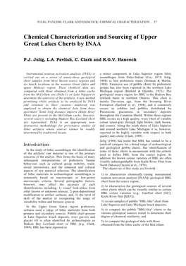 Chemical Characterization and Sourcing of Upper Great Lakes Cherts by INAA