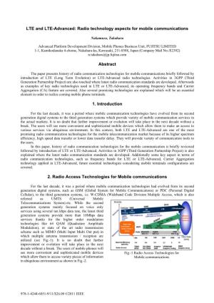 LTE and LTE-Advanced: Radio Technology Aspects for Mobile Communications