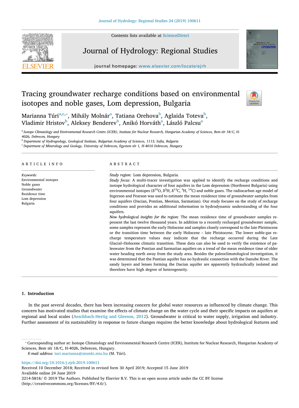 Tracing Groundwater Recharge Conditions Based on Environmental