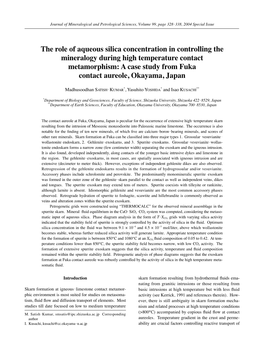 A Case Study from Fuka Contact Aureole, Okayama, Japan