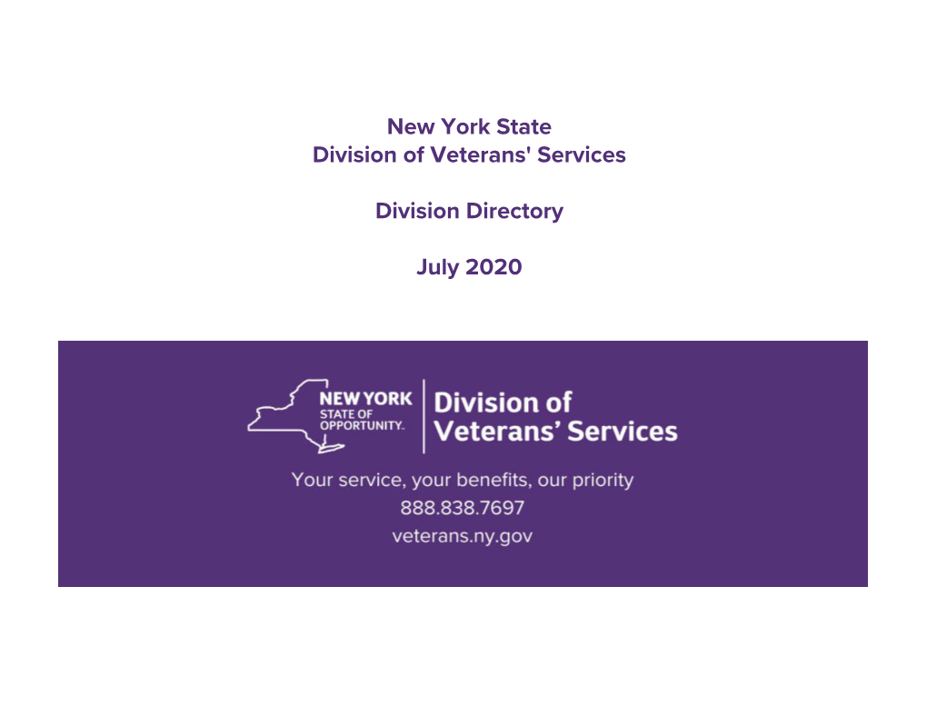 New York State Division of Veterans' Services Directory