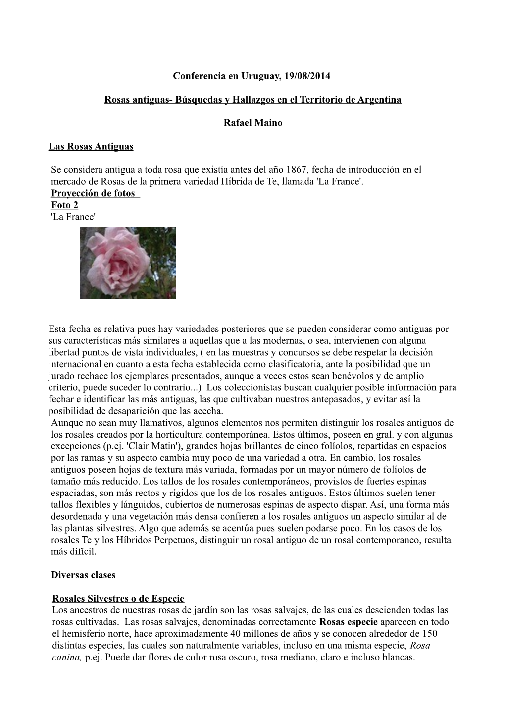 Rosas Antiguas- Búsquedas Y Hallazgos En El Territorio De Argentina
