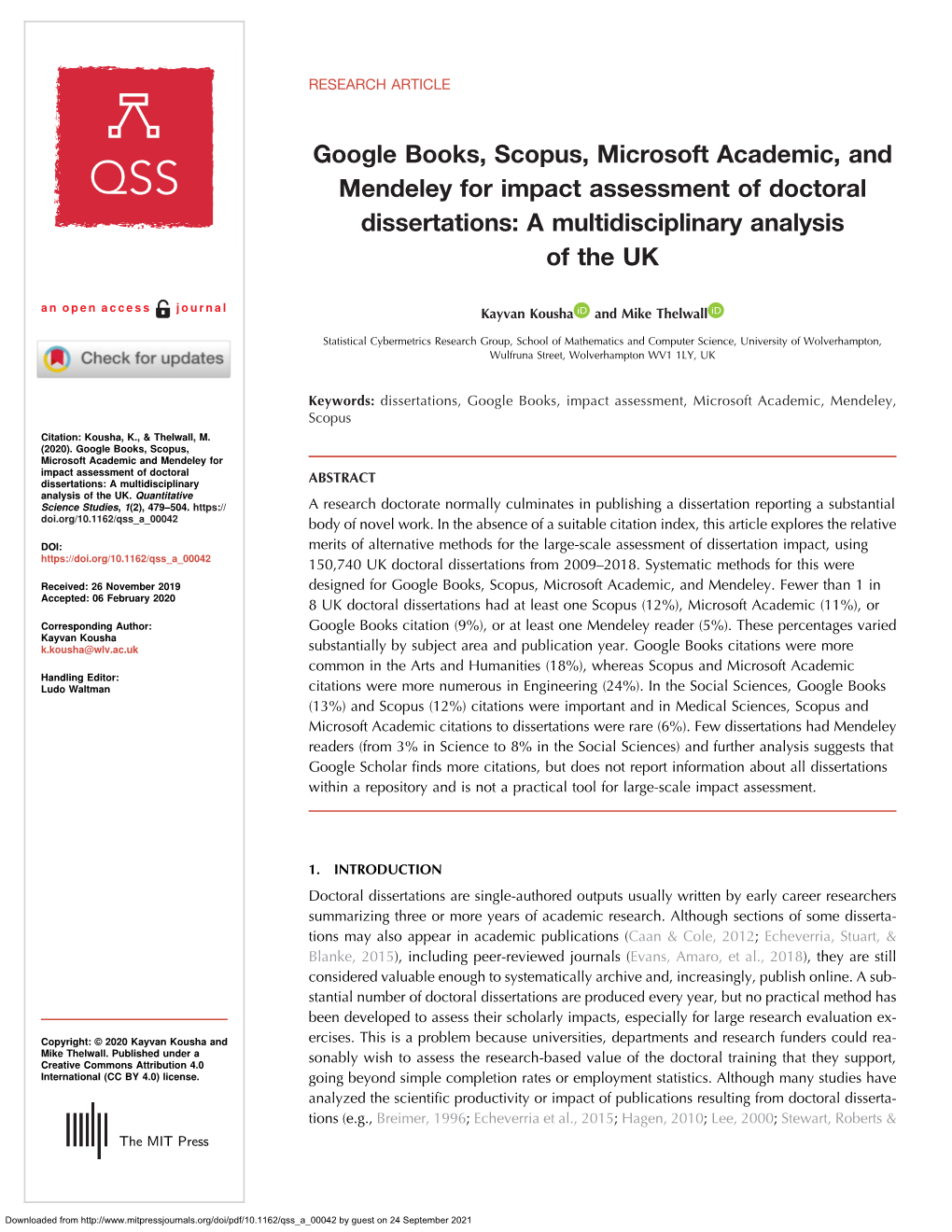 Google Books, Scopus, Microsoft Academic, and Mendeley for Impact Assessment of Doctoral Dissertations: a Multidisciplinary Analysis of the UK