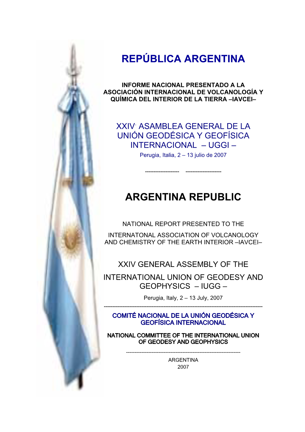 Argentine National Report 1999-2003