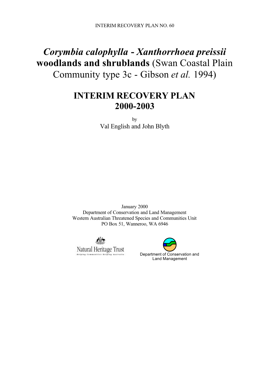 Xanthorrhoea Preissii Woodlands and Shrublands (Swan Coastal Plain Community Type 3C - Gibson Et Al