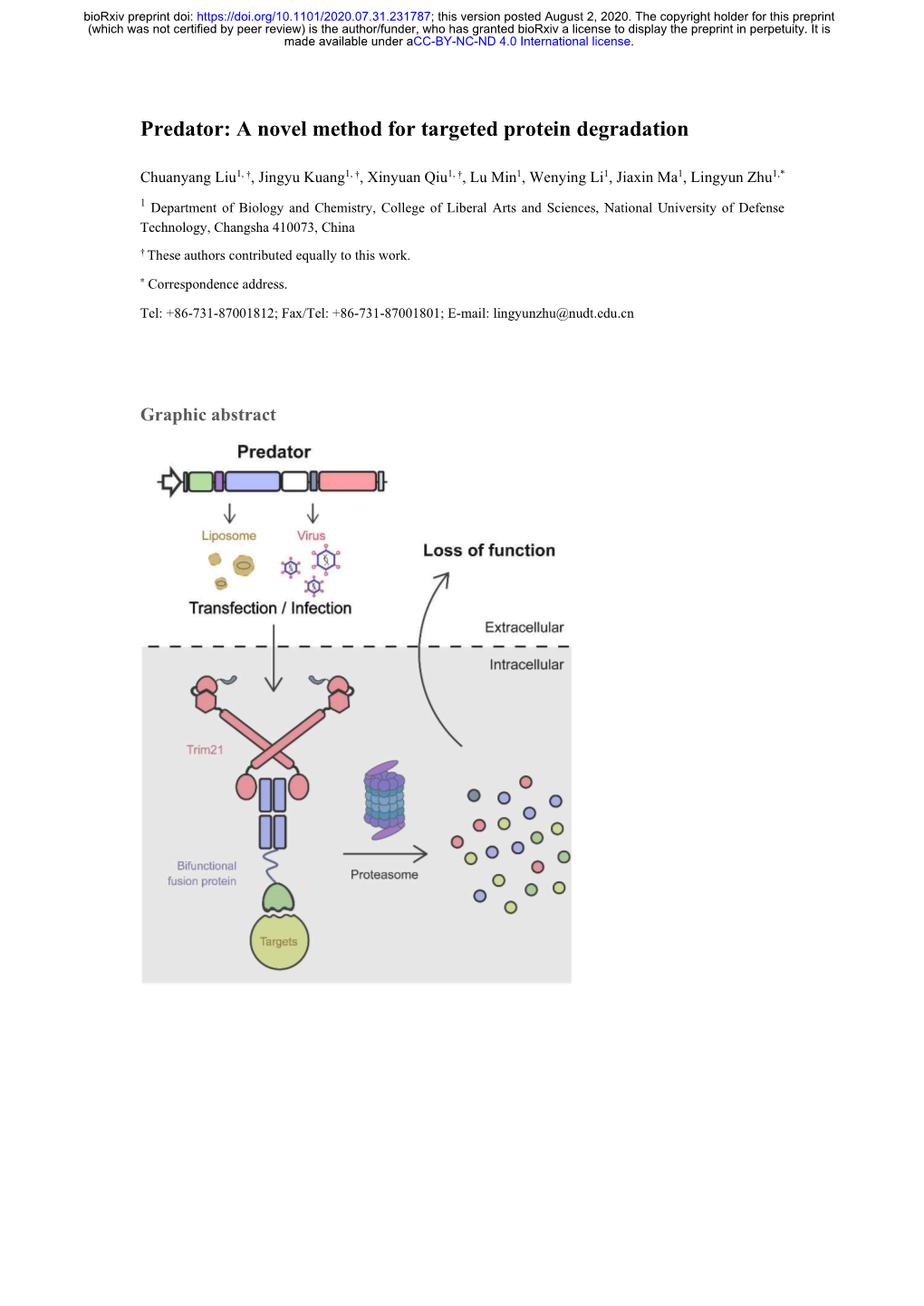 A Novel Method for Targeted Protein Degradation