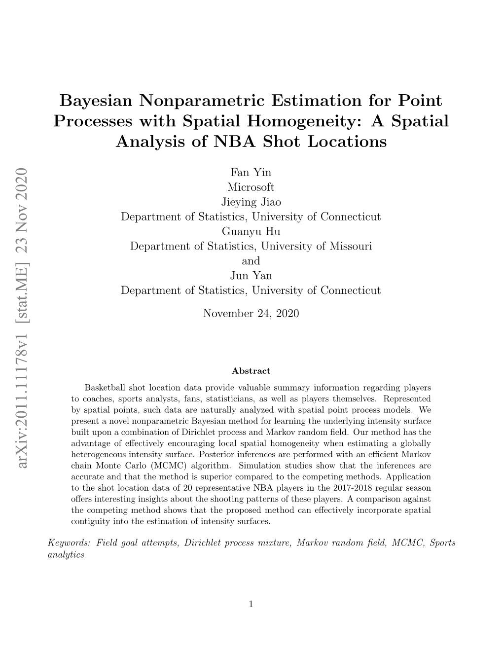 A Spatial Analysis of NBA Shot Locations