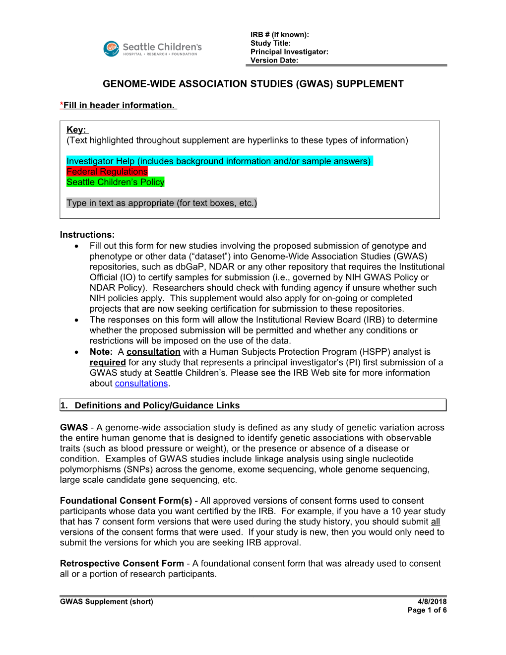 Genome-Wide Association Studies Supplement (Short)