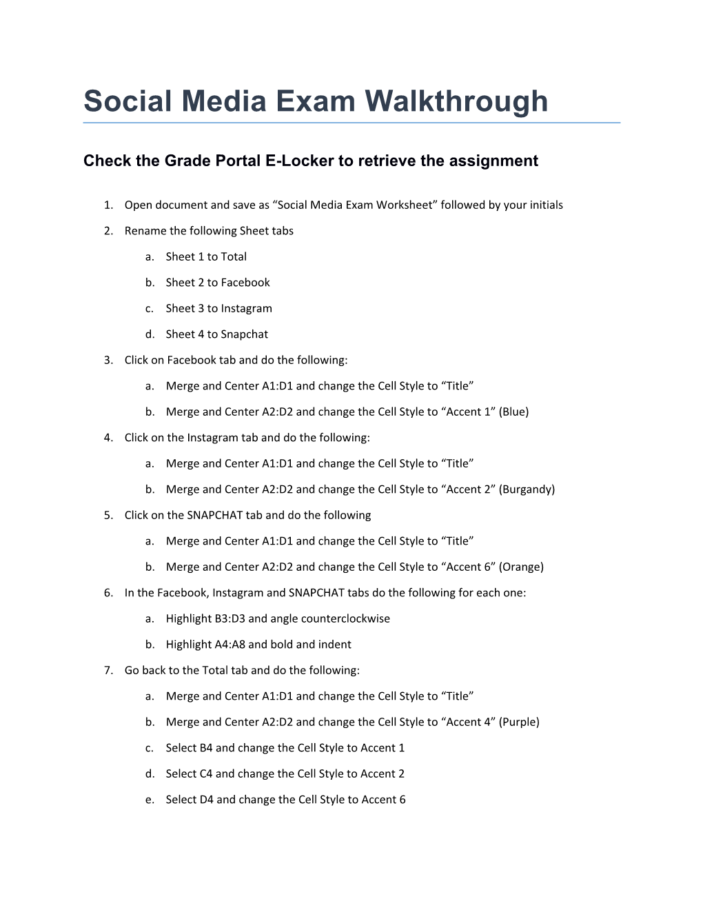 Check the Grade Portal E-Locker to Retrieve the Assignment