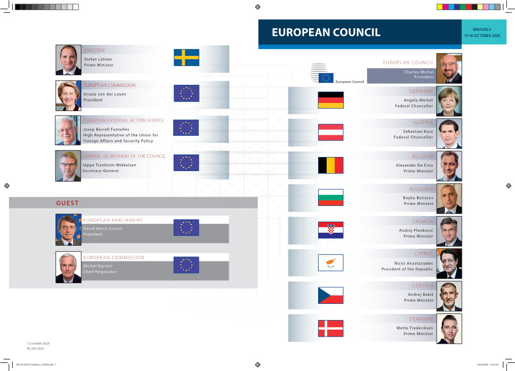 European Council 15-16 October 2020