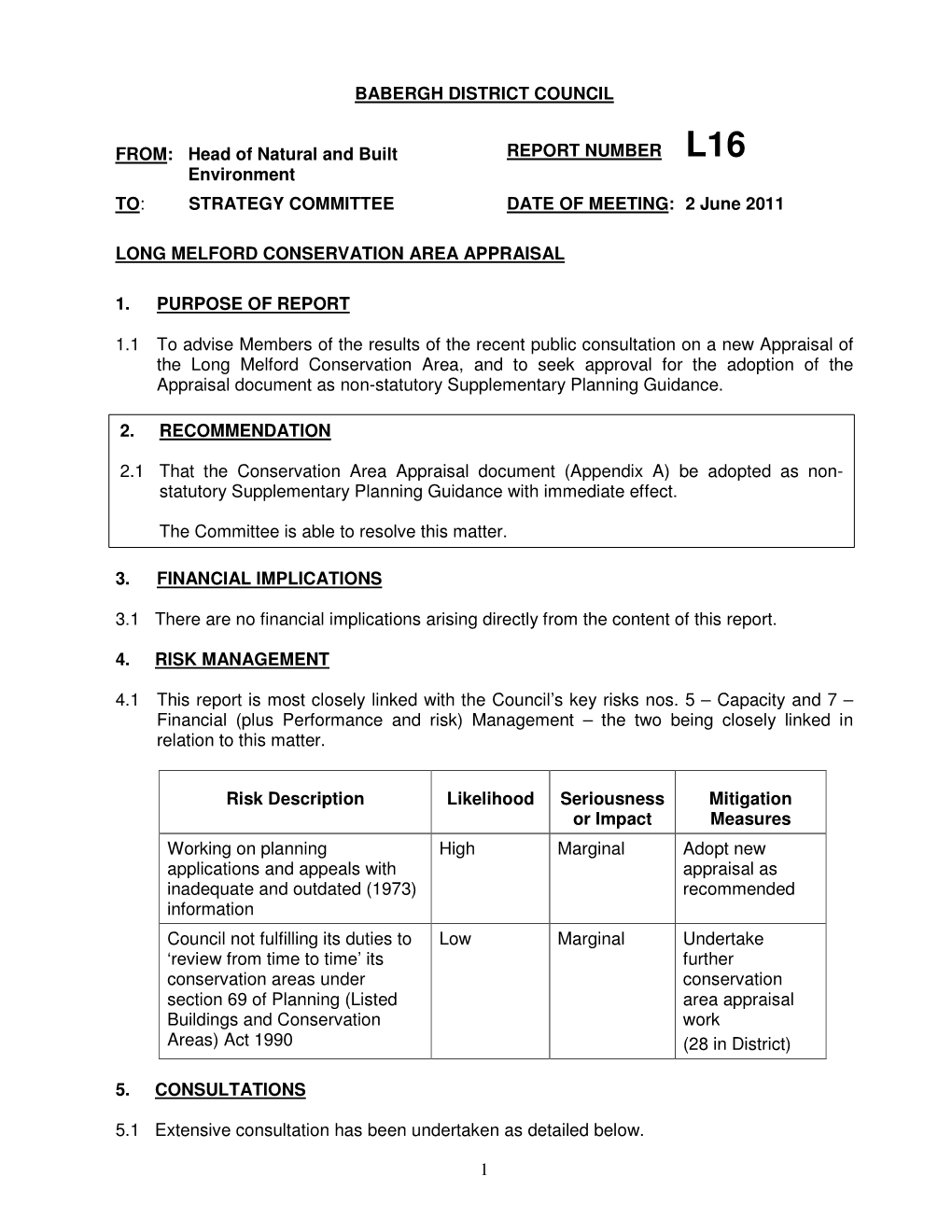 Long Melford Conservation Area Appraisal