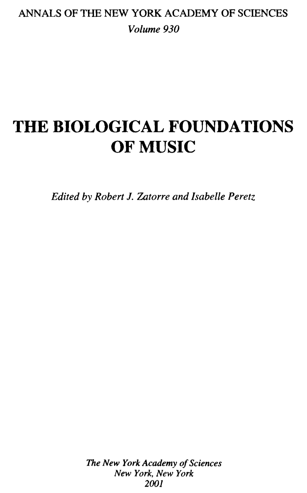 The Biological Foundations of Music