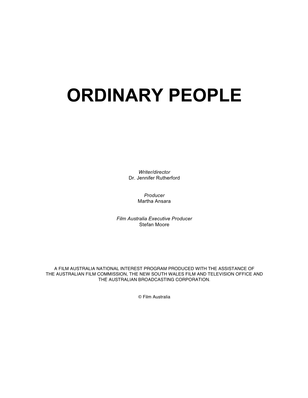 Ordinary People Press