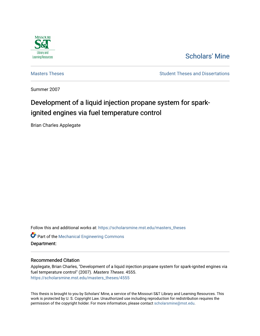 Development of a Liquid Injection Propane System for Spark-Ignited Engines Via Fuel Temperature Control