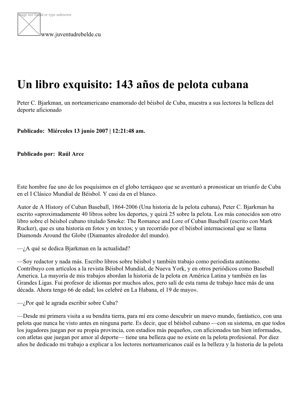 Un Libro Exquisito: 143 Años De Pelota Cubana