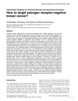 How to Target Estrogen Receptor-Negative Breast Cancer?