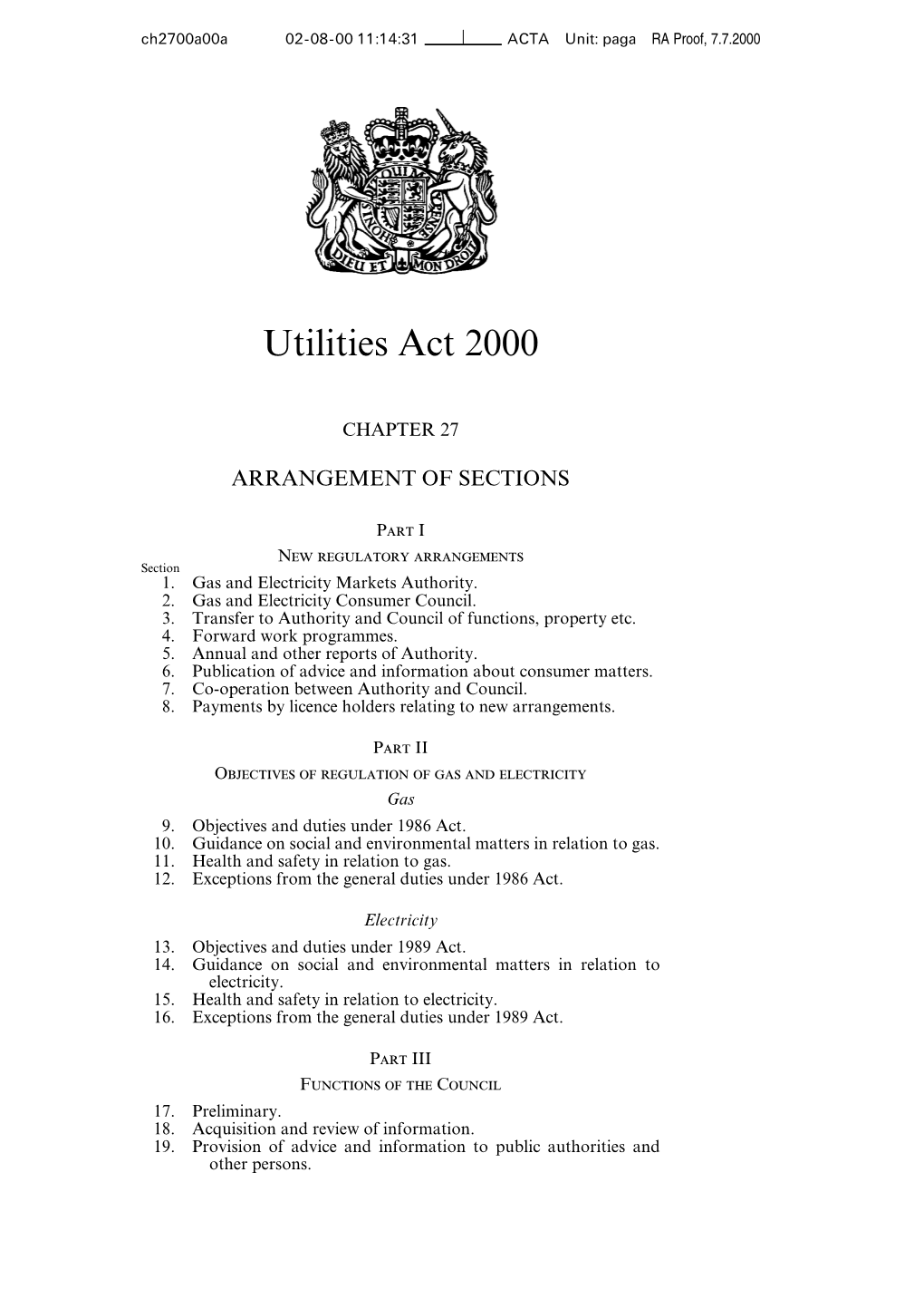 Utilities Act 2000