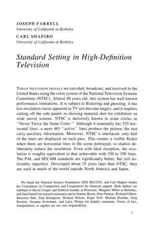 Standard Setting in High-De$Nition Television