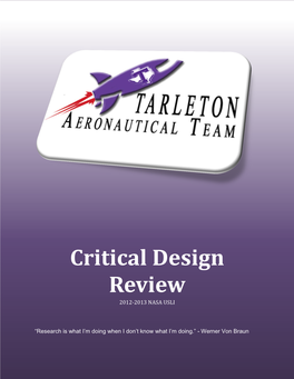 Critical Design Review 2012-2013 NASA USLI