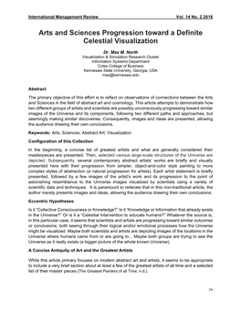 Arts and Sciences Progression Toward a Definite Celestial Visualization