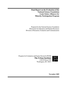 Final Report on the Evaluation of the National Science Foundation Louis Stokes Alliances for Minority Participation Program