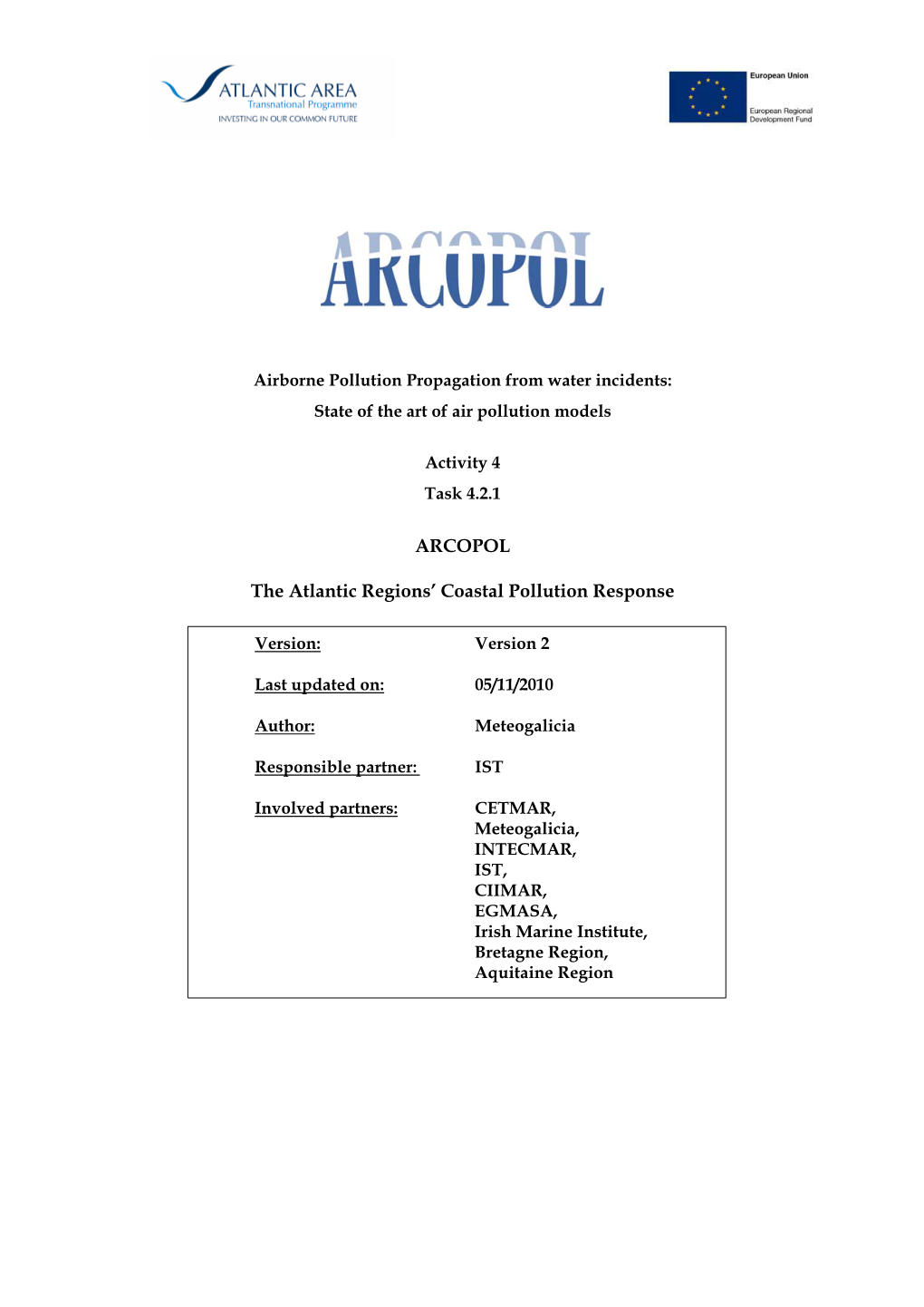 ARCOPOL the Atlantic Regions' Coastal Pollution Response