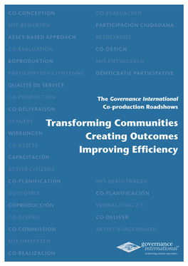 Transforming Communities Creating Outcomes Improving Efficiency