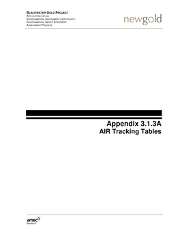 Appendix 3.1.3A AIR Tracking Tables