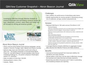 Qlikview Customer Snapshot – Akron Beacon Journal