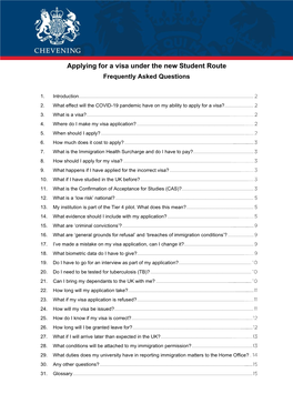Applying for a Visa Under the New Student Route Frequently Asked Questions