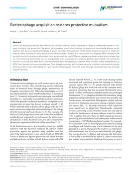 Bacteriophage Acquisition Restores Protective Mutualism