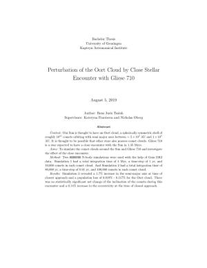 Perturbation of the Oort Cloud by Close Stellar Encounter with Gliese 710