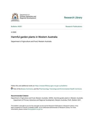 Harmful Garden Plants in Western Australia