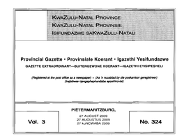 Provinciai Gazette • Provinsiaie Koerant • I9azethi Yesifundazwe
