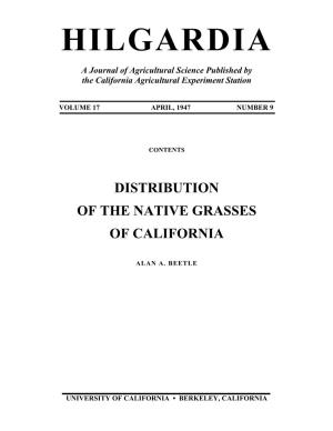 Distribution of the Native Grasses of California